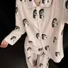Pijama Suave y Lindo de Lunares Estilo Niña de Jade Pequeña Conjunto de Manga Larga y Pantalón Largo para Primavera y Otoño Alto Valor Dormitorio de Estudiantes Ropa para el Hogar