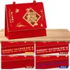 Calendário festivo vermelho translúcido estilo chinês de 2027, calendário de mesa para uso no escritório, calendário decorativo, calendário comercial personalizado