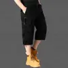 Moda de Verano Pantalones Cortos de Algodón de Pierna Recta Cargo Modernos Sueltos Cómodos Versátiles para Exteriores Pantalones Deportivos de Siete Puntos con Múltiples Bolsillos
