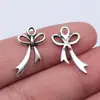 20x 11mm 0,65g prata antiga comércio exterior DIY acessórios de joias pequeno pingente pingente de laço