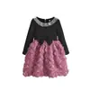 Falda Nueva Estilo Otoño e Invierno para Niñas Vestido de Princesa Infantil Vestido Rosa para Bebé Vestido para Niña Pequeña Ropa Infantil Transfronteriza