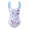 Qiaojiayuan Fato de Banho Sexy de Duas Peças Pronto para Usar para Mulheres com Saia Estampada de Chiffon Conjunto de Fato de Banho Mais Vendido Estilo Inteiro