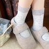 Calcetines de Mujer Otoño Media Caña Serie Gris Súper Versátiles Simples Cálidos Cómodos Calcetines de Moda Push