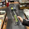 Botella de Agua Deportiva de Gran Capacidad 2 Litros Taza de Popote Estilo Ins de Moda con Escala Portátil Simple a Prueba de Fugas y Resistente a Caídas
