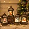 Lámpara de viento de cristal de Papá Noel, lámpara de viento con relleno de agua de nieve, decoración vintage, muñeco de nieve, candelabro navideño, adornos transfronterizos