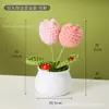 Adornos de Mesa de Flores Simuladas de Lana Tejida Terminada Transfronterizos Regalos Pequeños Tulipán Rosa Flores Pomposas