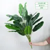Viajero de hoja plátano palma Areca hoja de tortuga plástico planta verde pequeña con hierba manojo único flor artificial planta en maceta decoración paisajismo