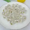 Color resina flor seca natural pan de oro cuentas redondas transparentes DIY pluma de cuentas hecha a mano pulsera cadena de teléfono móvil accesorios