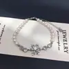 Pulsera de Perlas de Agua Dulce Naturales Zhuji con Diseño de Copo de Nieve, Circonita, Perla de Nicho Giratoria, Suministro al por Mayor