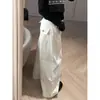 Jeans blancos retro casual de pierna ancha estilo Hong Kong para mujer, colección de otoño, corte fluido y holgado, diseño de pierna recta, a la moda y adelgazantes, con dobladillo curvo
