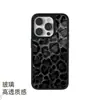 Estilo escuro ins Nicho case de celular estampa de leopardo legal para Apple 18promax furo grande case de vidro iPhone16pm