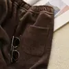 Calça Reta Relaxada Afunilada Encorpada de Lã de Alto Teor, Macia e Fluida, Emagrecedora, para Mulheres Outono Inverno Y1205N