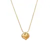 Collar de Corazón Tambor Simple Ins de Moda Europea y Americana Collar de Acero Inoxidable Dorado Joyería para Mujeres