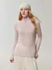 Otoño 2026 Nuevo Estilo Simple Versátil Suéter de Cachemira para Mujer de Cuello Alto Semiabierto de Punto Suéter Base