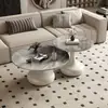 Mesa de Café con Forma de Letra para Sala de Estar Estilo Lujo Ligero, Mesa de Café de Pizarra para Uso Doméstico, Juego de Mesas de Café Altas y Bajas para Sala de Estar, Mesa de Café Móvil, Mesa de Té