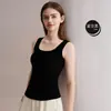 Chaleco térmico de otoño e invierno para mujer con almohadillas en el pecho, hecho de lana Lyocell, con forro cepillado para usar en capas