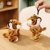 Juguete de Peluche de Tigre Articulado Simulado Transfronterizo con Extremidades Móviles, Colgante de Tigre Blanco, Llavero Decorativo, Regalo para Niños