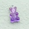 Urso Transparente Duas Cores Gradiente Glitter Resina Mini Urso g Chaveiro Brincos Colar diy Joias Pingente
