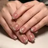Uñas de Arte de Uñas Más Vendidas Transfronterizas, Uñas Postizas Sencillas, Estilo Fresco, Uñas Almendradas de Longitud Media, Uñas Postizas Color Sólido Ojo de Gato Venta al por Mayor