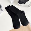 Calcetines Blancos para Mujer, Primavera y Otoño, Calcetines de Media Caña de Color Sólido, Algodón Puro, Antiolor de Pies, Calcetines Largos Estilo Coreano, Calcetines Holgados Grises para Verano