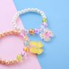 Pulseira Infantil Bonito Cor Bow Imitação Pearl Doll Pendurado Resina Pingente Pulseira Infantil Atacado