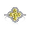 Anel de prata transfronteiriço Hot S925 Nicho feminino luz de luxo high-end girassol amarelo diamante de alto carbono anel de jóias de prata