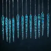 Pingentes transparentes de acrílico com fio para o Natal em formato de pingente de gelo, enfeites de gelo para pendurar em árvores de Natal, decorações de Natal