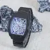 2024 Exportación Tipo Barril de Vino Negocios Moda Reloj de Cuarzo Carreras No Mecánico Volante Hueco Moda Reloj para Hombre
