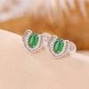 Pendientes Yilu Silver S925 de jade en plata esterlina, nuevos pendientes de estilo chino retro con forma de huevo y fideos, elegantes y combinables con todo.