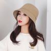 Nuevo Estilo Coreano Primavera y Verano Algodón Lavado Color Sólido Simple Sombrero de Pescador Ligero Mismo Estilo para Hombres y Mujeres Sombrero de Sol Versátil Casual