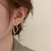 Pendientes de Corazón y Cruz Dulces y de Alta Gama Coreanos para Mujer, Estilo de Nicho, Simples y Versátiles, Pendientes Elegantes