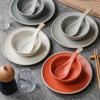 Tazones y Platos de Gres de Estilo Retro para el Hogar Transfronterizo Vajilla de Estilo Japonés Hotel Creativo Tazones para Postre de Bistec de Alta Gama Montaje de Mesa
