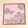 Mais vendido no Amazon cross-border: Lenço feminino de algodão puro estampado estilo japonês e coreano, 43cm, lenço floral, lenço quadrado