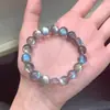 Pulsera de Cristal Lunar Gris Natural Grado 7A con Brillo, Piedra de Cristal Lunar Multicolor, Semilla de Hielo, Bombilla Pequeña, Pulsera de Labradorita al por Mayor