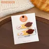 Pinza para el Cabello Triángulo con Letra de Oso y Conejo de Otoño e Invierno, Linda y Dulce de Dibujos Animados, Pinza de Pato, Pinza Versátil para Mechones Rebeldes, Pasador