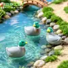Fofa figura de pato simulado para micro paisagismo, acessórios de decoração de jardim DIY, mini ornamentos