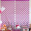 Cortina Decorativa de Seda de Lluvia con Tema de Lazo Diseño de Lazo Rosa Cortina de Puerta de Seda de Lluvia Decoración de Pared de Fondo para Fiesta de Cumpleaños