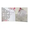 Papel brillante encaje estilo europeo tarjeta de felicitación cortada con láser invitación de compromiso manzana dorada invitación grabada