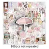 100 pegatinas de viento de ballet creativas corazón de niña dibujos animados impermeables decorativas para carcasa de teléfono móvil cuenta manual pegatinas transfronterizas al por mayor