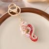 Nuevo llavero creativo de serpiente del zodiaco con incrustaciones de diamantes en color, colgante para bolso, regalo pequeño