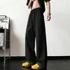 Pantalones de verano finos para hombre, con retazos a cuadros, pierna ancha, pierna recta, marca de moda, corte holgado, casual, secado rápido, versátiles