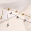 Pulsera de Acero Inoxidable con Corazón Chapado en Oro de 18 Quilates, Moda Transfronteriza Simple Aogu para Mujer, Joyería de Mano Versátil de Nicho, Sin Desvanecimiento, Nuevo