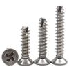 Tornillo autorroscante de cabeza avellanada cruzada KT, cola plana, corte y rosca M2M3M4, tornillo autorroscante de cabeza avellanada cruzada, corte y rosca fresada