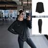 Outono e Inverno Tamanho Plus Roupas de Fitness para Yoga Manga Longa Solta Comprimento Médio Cobre o Quadril Aparência Emagrecedora Calça de Yoga Traje Esportivo de Secagem Rápida