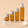 Frasco de óleo pequeno marrom de 1ml-5ml com veia prateada, tampa de alumínio para teste, frasco de amostra pequeno, solução de estoque engarrafada