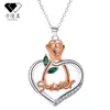 Knn-52 Collar con Letra de Rosa Corazón para Mujer Dibujos Animados Joyería Transfronteriza Cadena para Clavícula Accesorios de Moda Versátiles