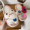 Pantuflas Infantiles de Oso de Dibujos Animados 2025 Otoño e Invierno Nuevas para Niña Calientes de Interior para el Hogar Suela Suave Pantuflas de Algodón para Bebé