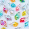 Concha Luminosa Galvanizada DIY Chaveiro Bolsa Brinco Pingente Corrente de Celular Acessórios de Joias Acrílicas