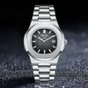 Venta Caliente Transfronteriza de Dropshipping Nautilus Verde Oliva Ultra Delgado Todo en Uno Reloj de Cuarzo para Hombre Reloj de Cuarzo Totalmente Automático