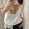 Camiseta de manga corta de algodón puro para mujer con estampado de cachorro estilo caricatura coreana, nuevo estilo de verano 2026, holgada y versátil, top que rejuvenece